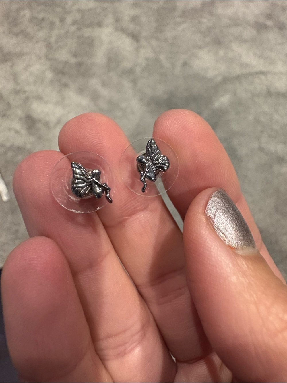 Silver Fairy Stud Earrings - Women Jewelry